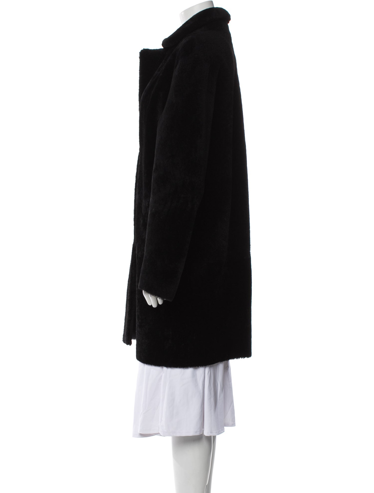 Sandro Lamb Leather Faux Fur Coat