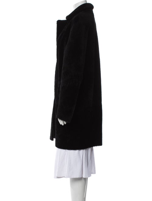 Sandro Lamb Leather Faux Fur Coat