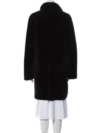 Sandro Lamb Leather Faux Fur Coat