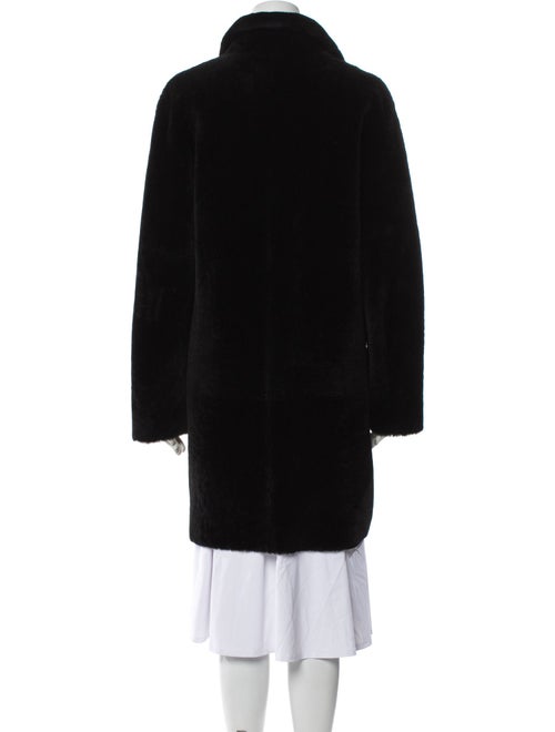 Sandro Lamb Leather Faux Fur Coat