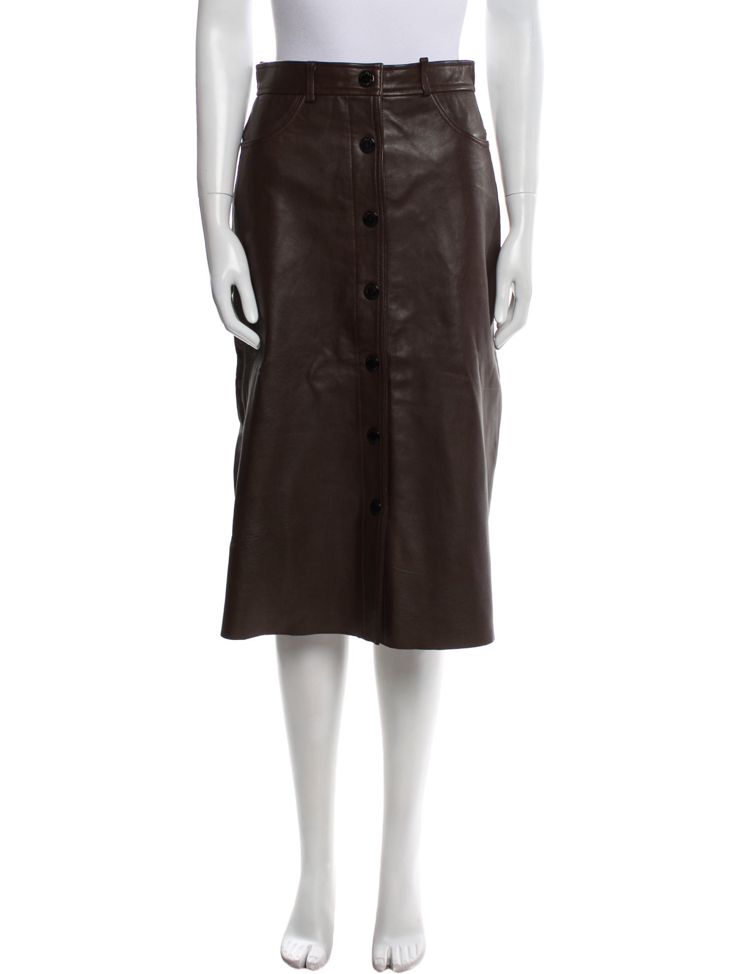 Sandro Lamb Leather Knee-Length Skirt