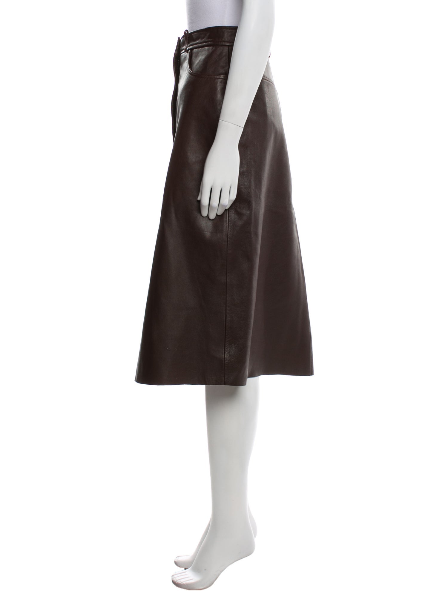 Sandro Lamb Leather Knee-Length Skirt