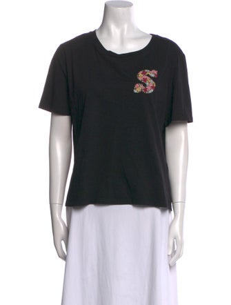 Sandro Graphic Print Crew Neck T-Shirt