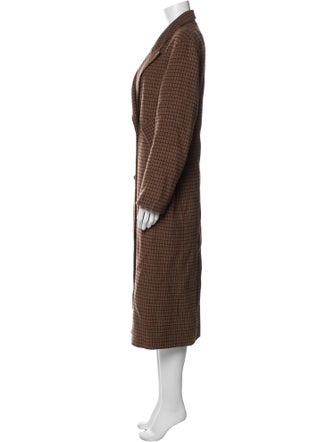 Sandro Wool Plaid Print Trench Coat