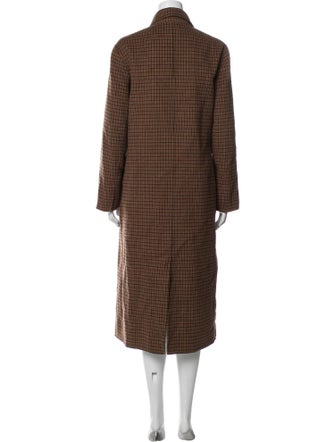 Sandro Wool Plaid Print Trench Coat