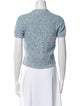 Sandro Printed Crew Neck Crop Top
