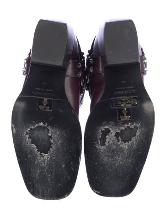 Sandro Leather Colorblock Pattern Moto Boots