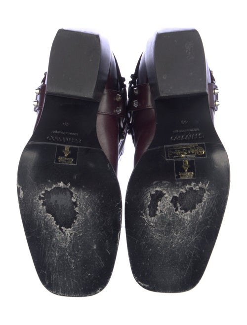 Sandro Leather Colorblock Pattern Moto Boots