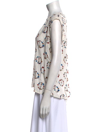 Sandro Silk Floral Print Blouse