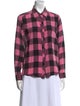 Sandro Silk Plaid Print Button-Up Top