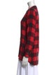 Sandro Silk Plaid Print Blouse