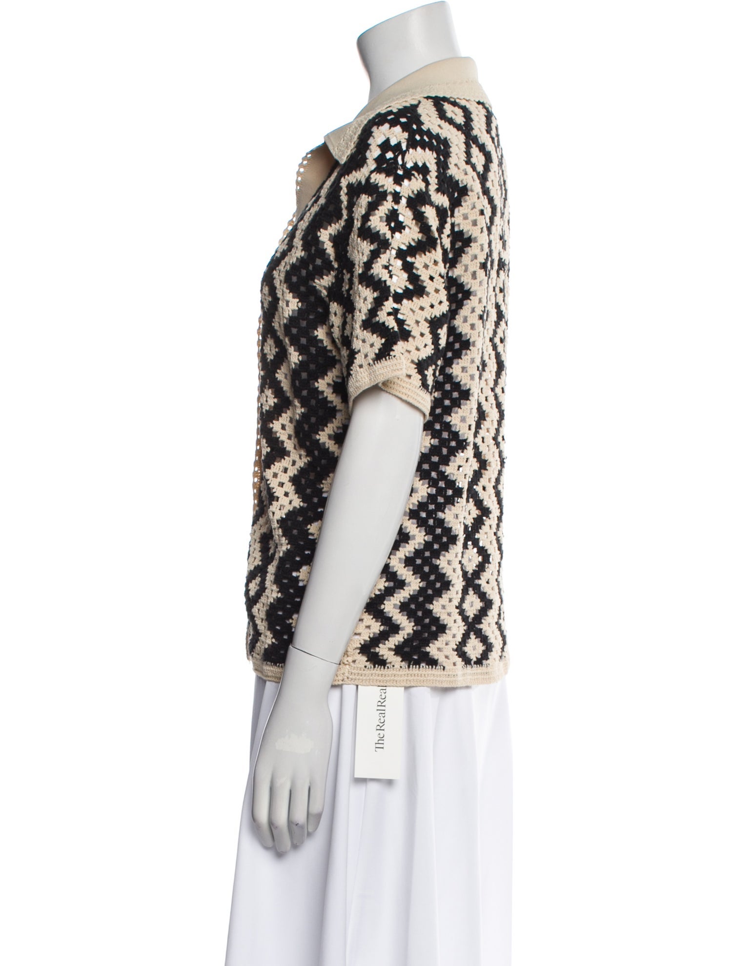 Sandro Printed V-Neck Sweater