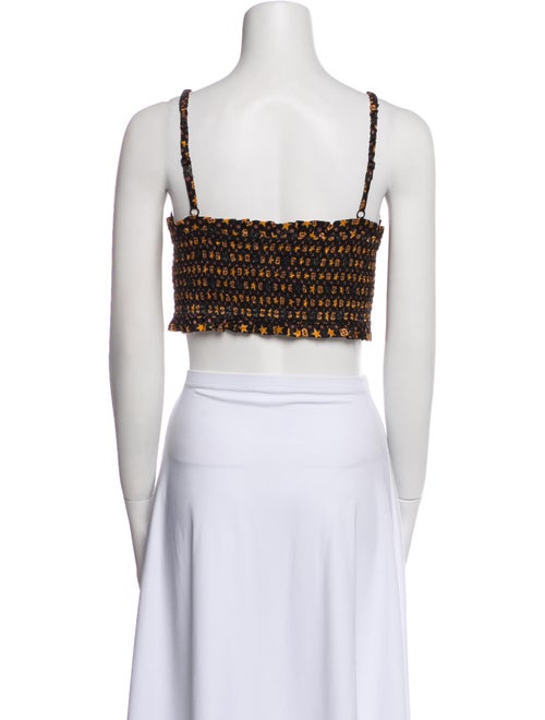 Sandro Printed Square Neckline Crop Top
