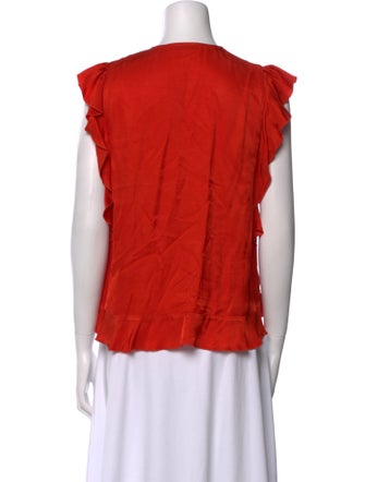 Sandro V-Neck Sleeveless Blouse