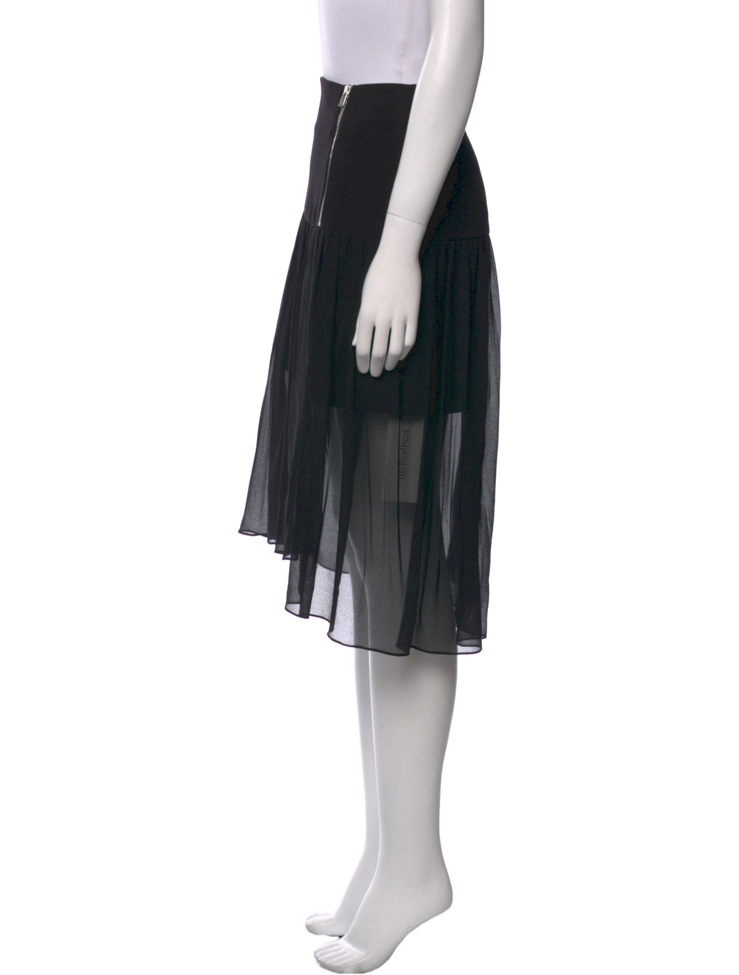 Sandro Pleated Accents Knee-Length Skirt