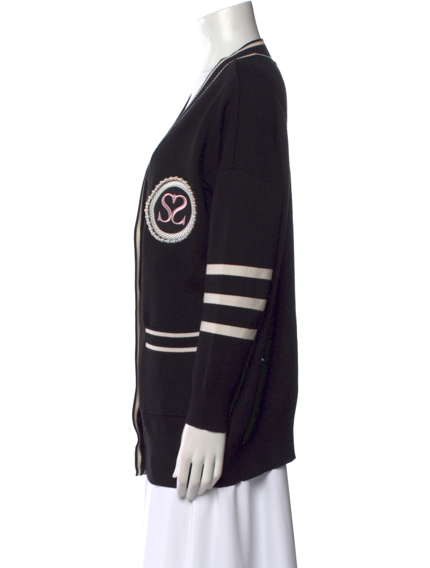 Sandro Striped V-Neck Sweater