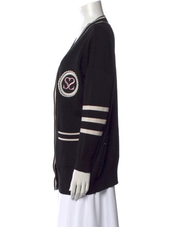 Sandro Striped V-Neck Sweater