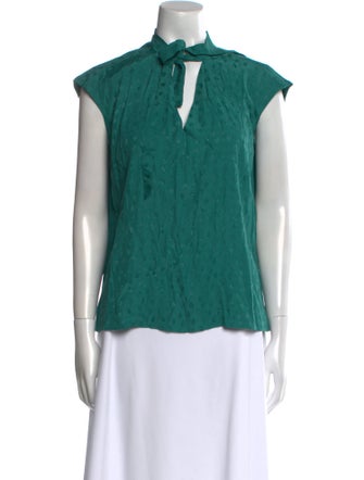 Sandro V-Neck Short Sleeve Blouse