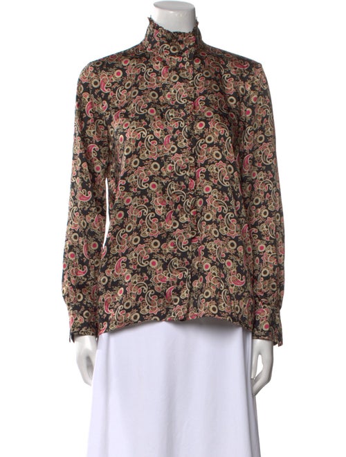 Sandro Floral Print Mock Neck Blouse