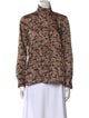 Sandro Floral Print Mock Neck Blouse
