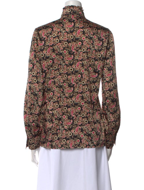 Sandro Floral Print Mock Neck Blouse