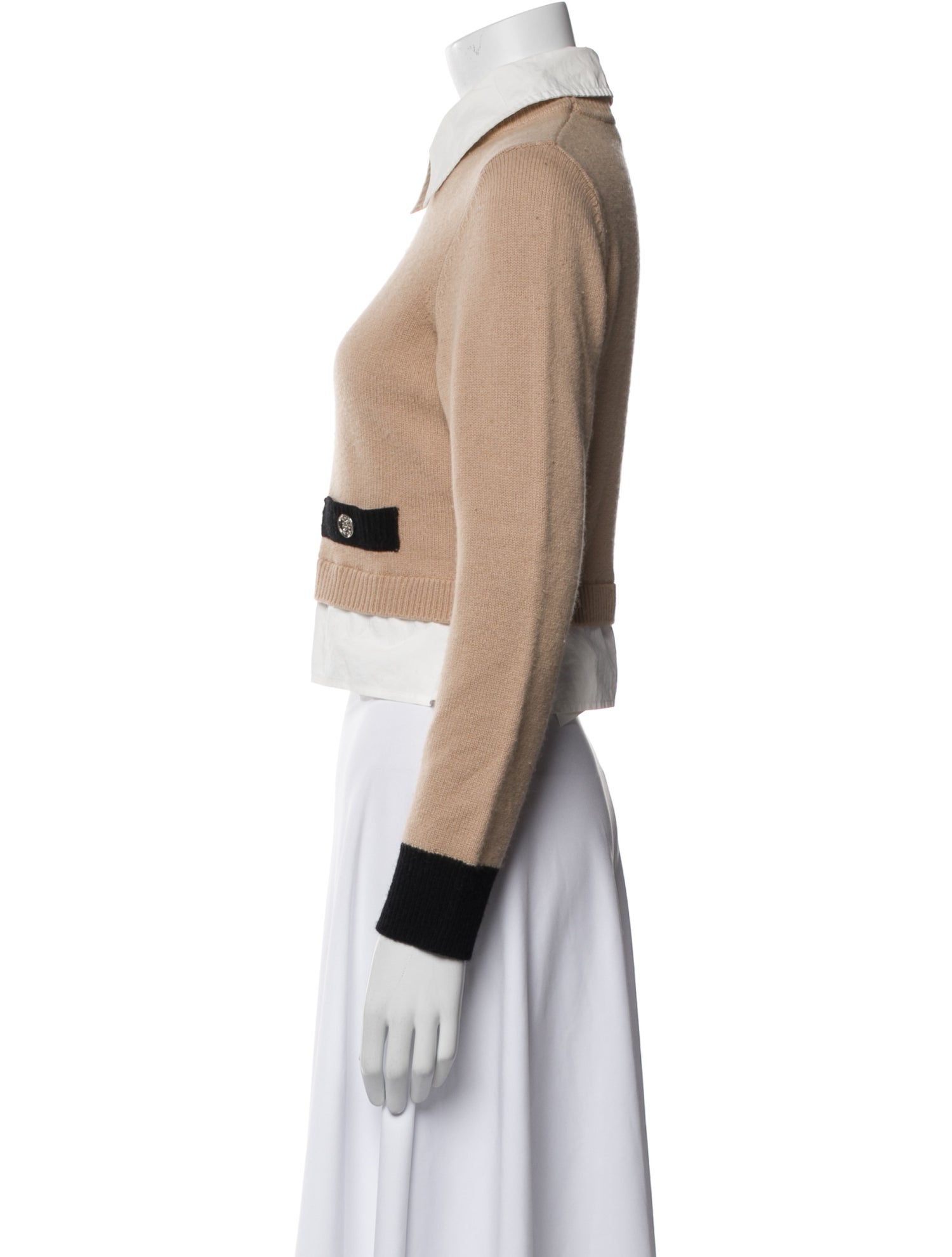 Wool Colorblock Pattern Crop Top