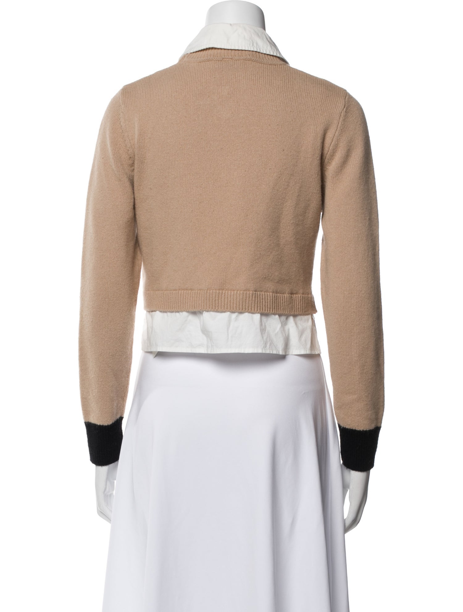 Wool Colorblock Pattern Crop Top