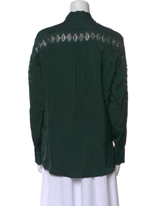 Sandro Mock Neck Long Sleeve Button-Up Top