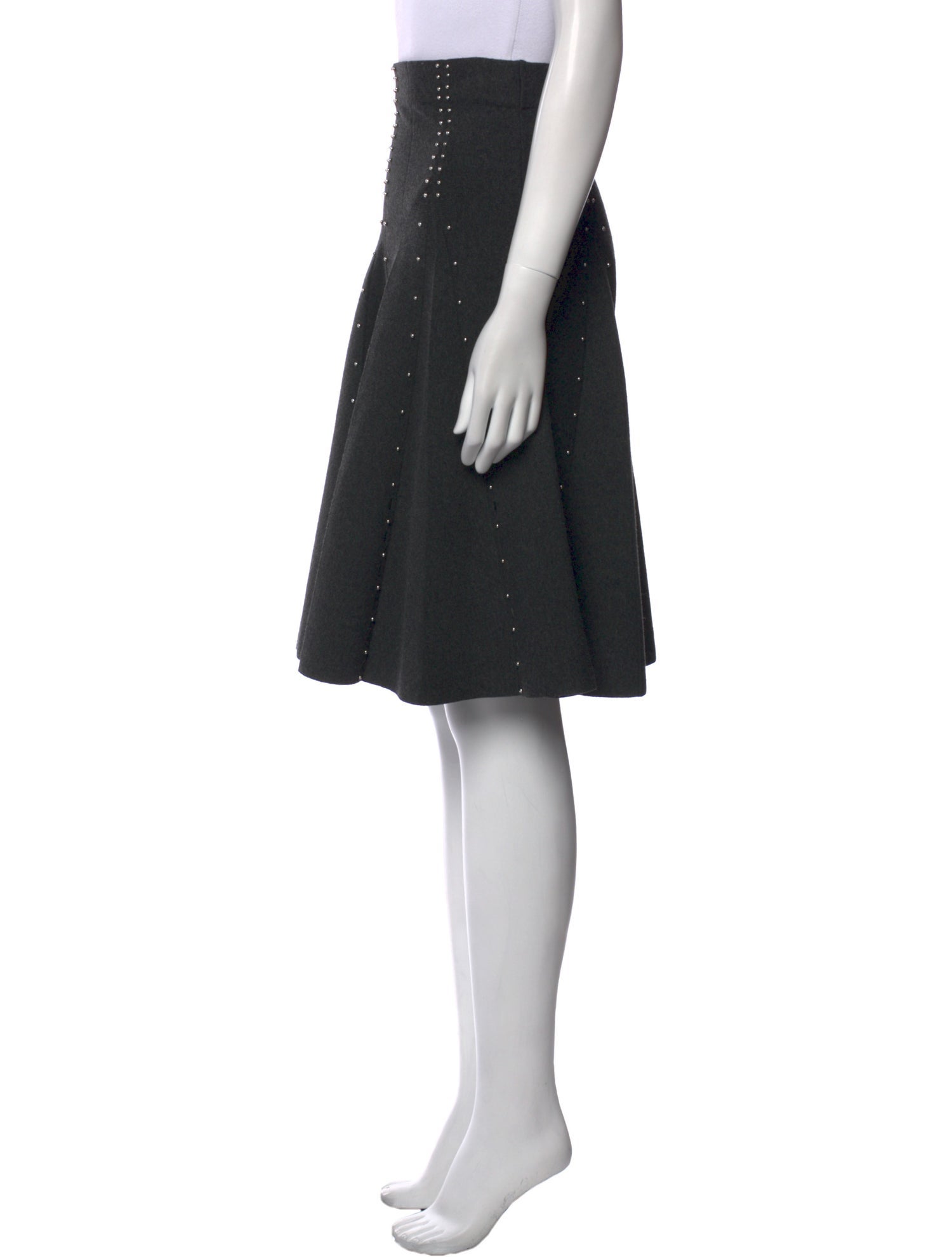 Sandro Beaded Accents Knee-Length Skirt