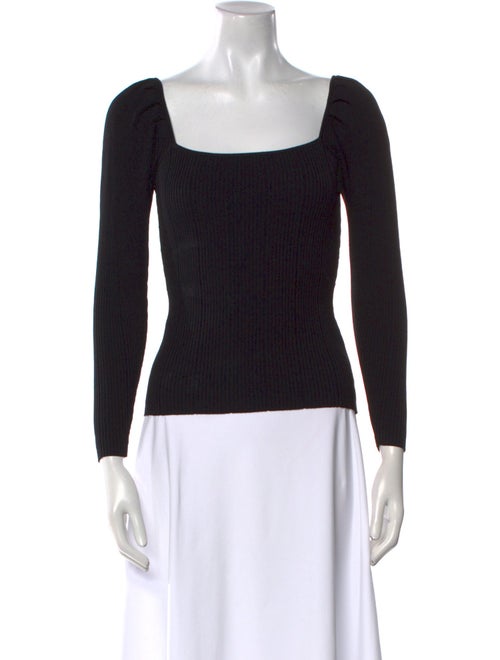 Sandro Square Neckline Long Sleeve Top