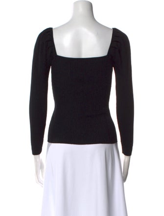 Sandro Square Neckline Long Sleeve Top