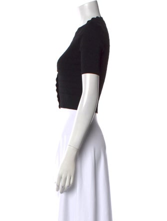 Sandro V-Neck Short Sleeve Crop Top