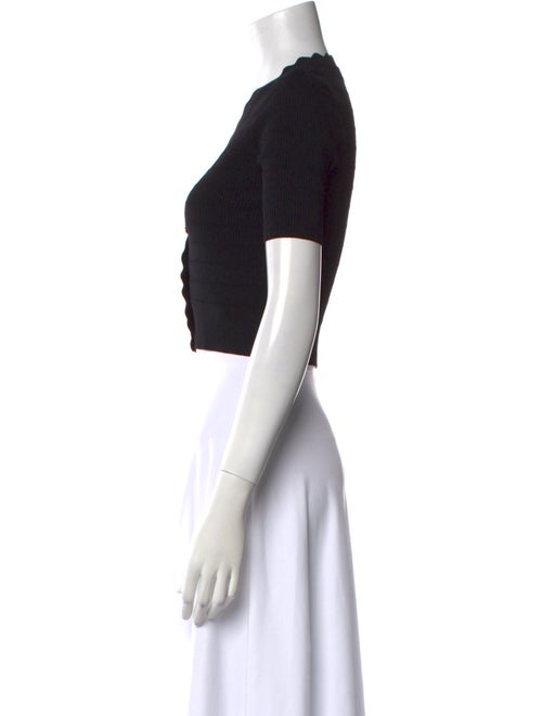 Sandro V-Neck Short Sleeve Crop Top