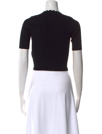 Sandro V-Neck Short Sleeve Crop Top