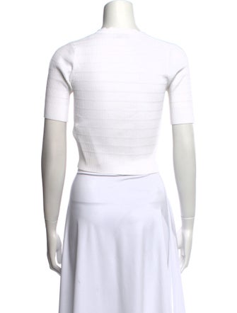 Sandro V-Neck Short Sleeve Crop Top