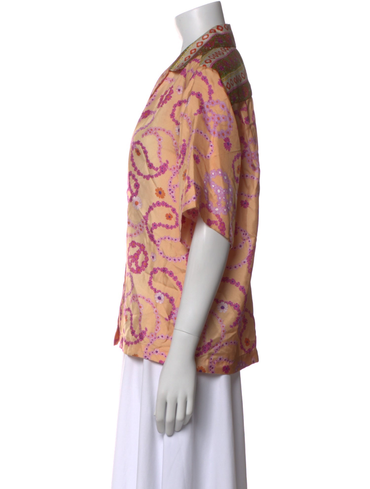 Sandro Silk Printed Button-Up Top