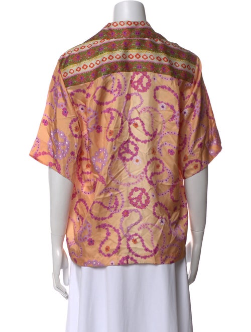 Sandro Silk Printed Button-Up Top