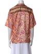 Sandro Silk Printed Button-Up Top