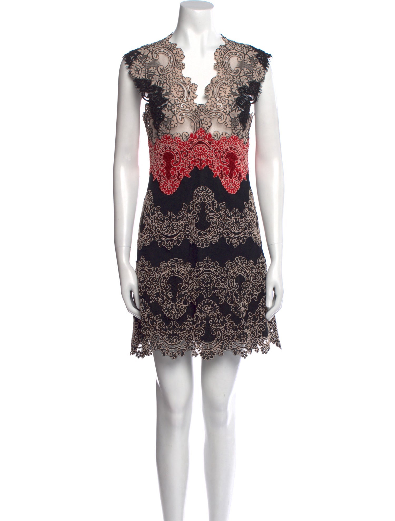 Sandro Lace Pattern Mini Dress
