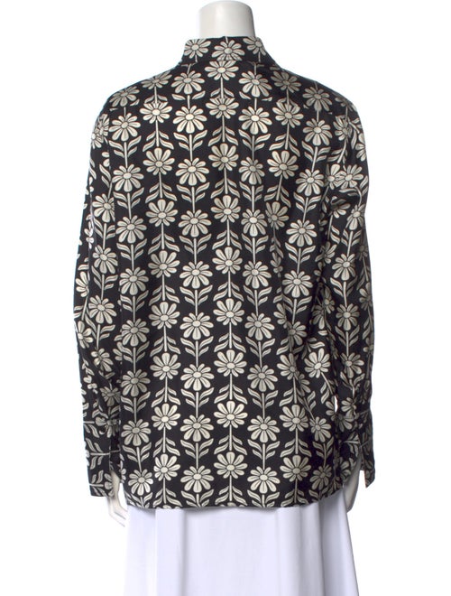 Sandro Silk Printed Button-Up Top