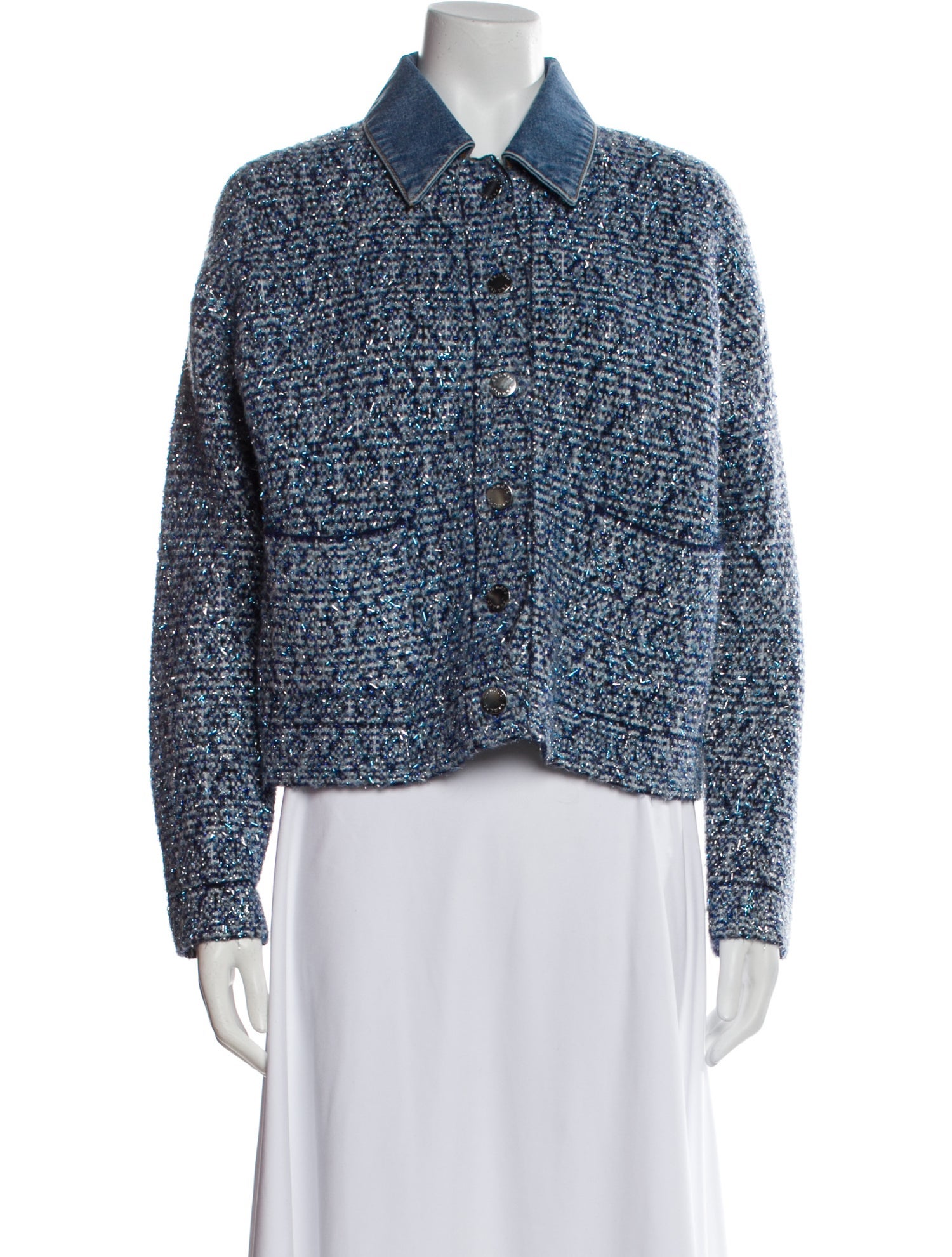 Sandro Tweed Tweed Pattern Jacket