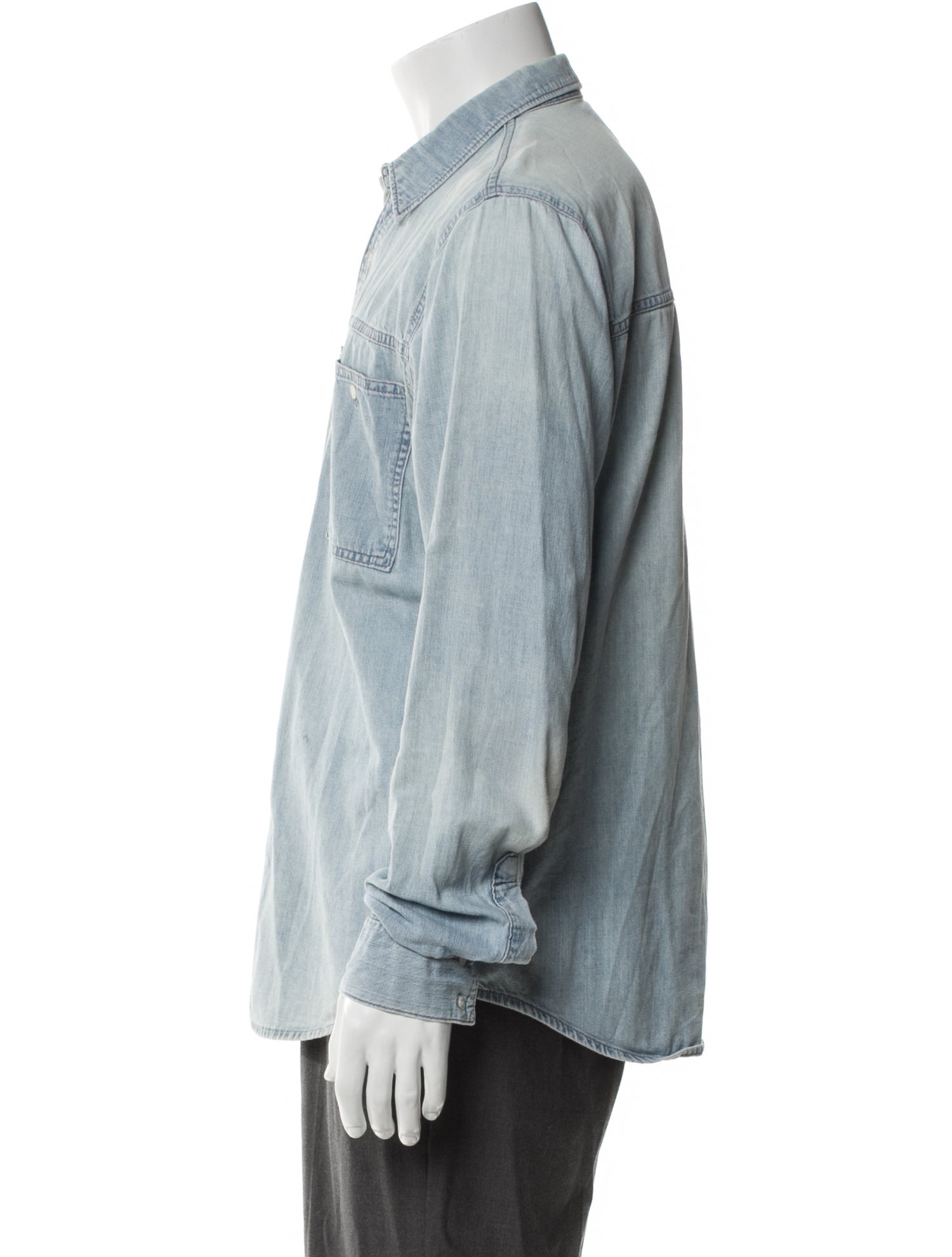 Sandro Long Sleeve Denim Shirt