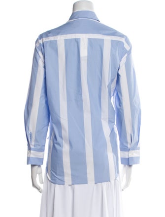 Sandro Striped Long Sleeve Button-Up Top