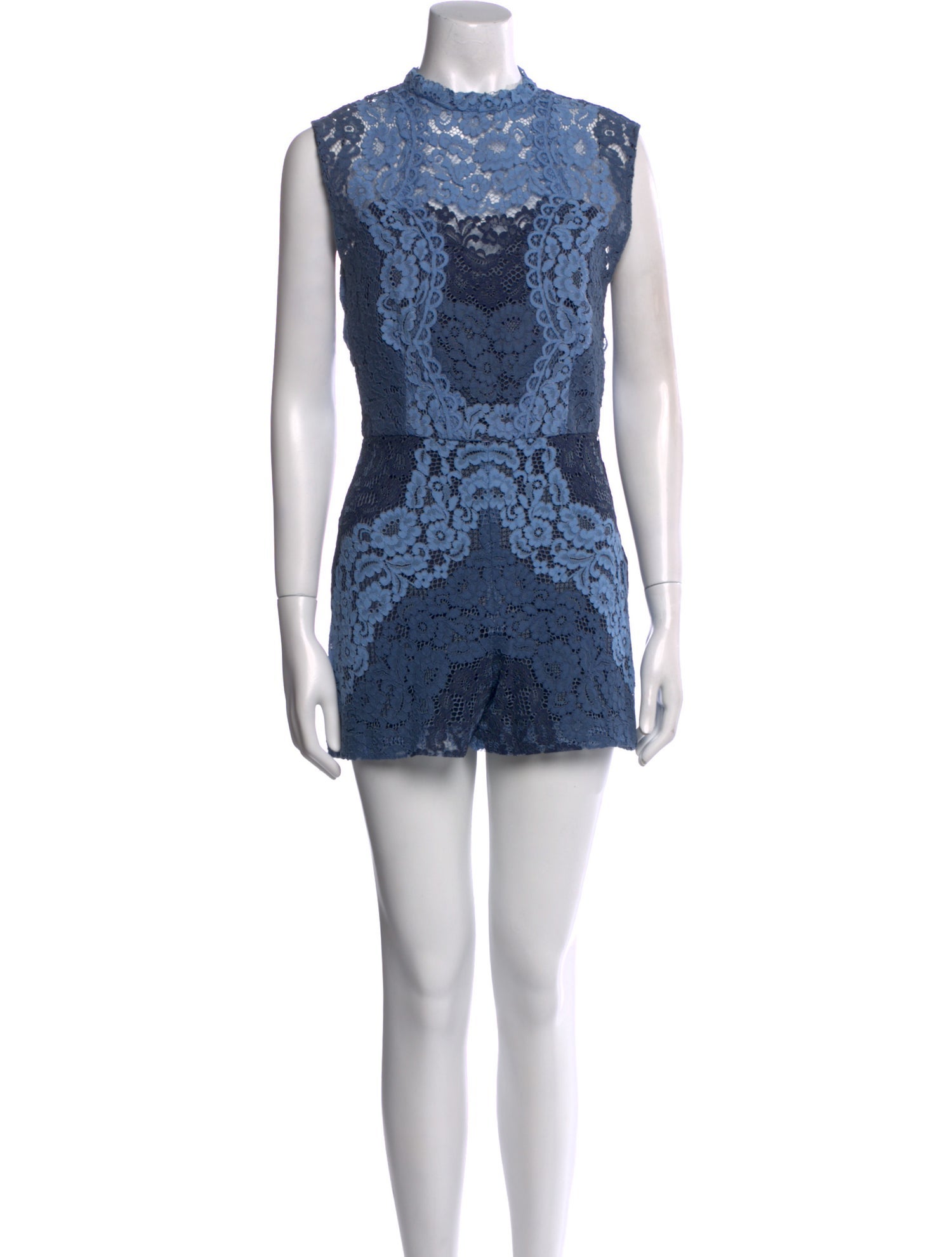 Sandro Lace Pattern Crew Neck Romper