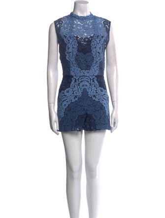 Sandro Lace Pattern Crew Neck Romper
