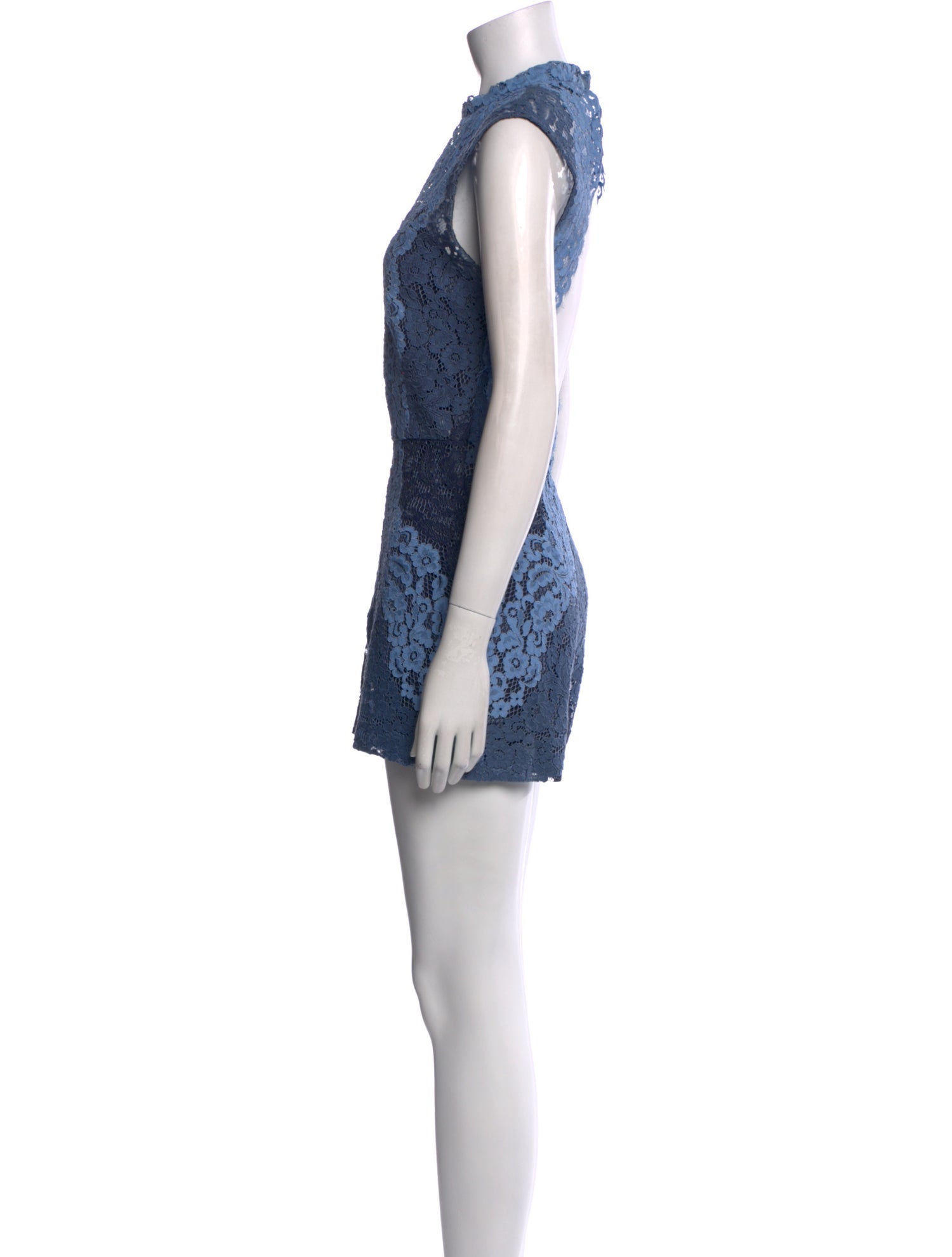 Sandro Lace Pattern Crew Neck Romper