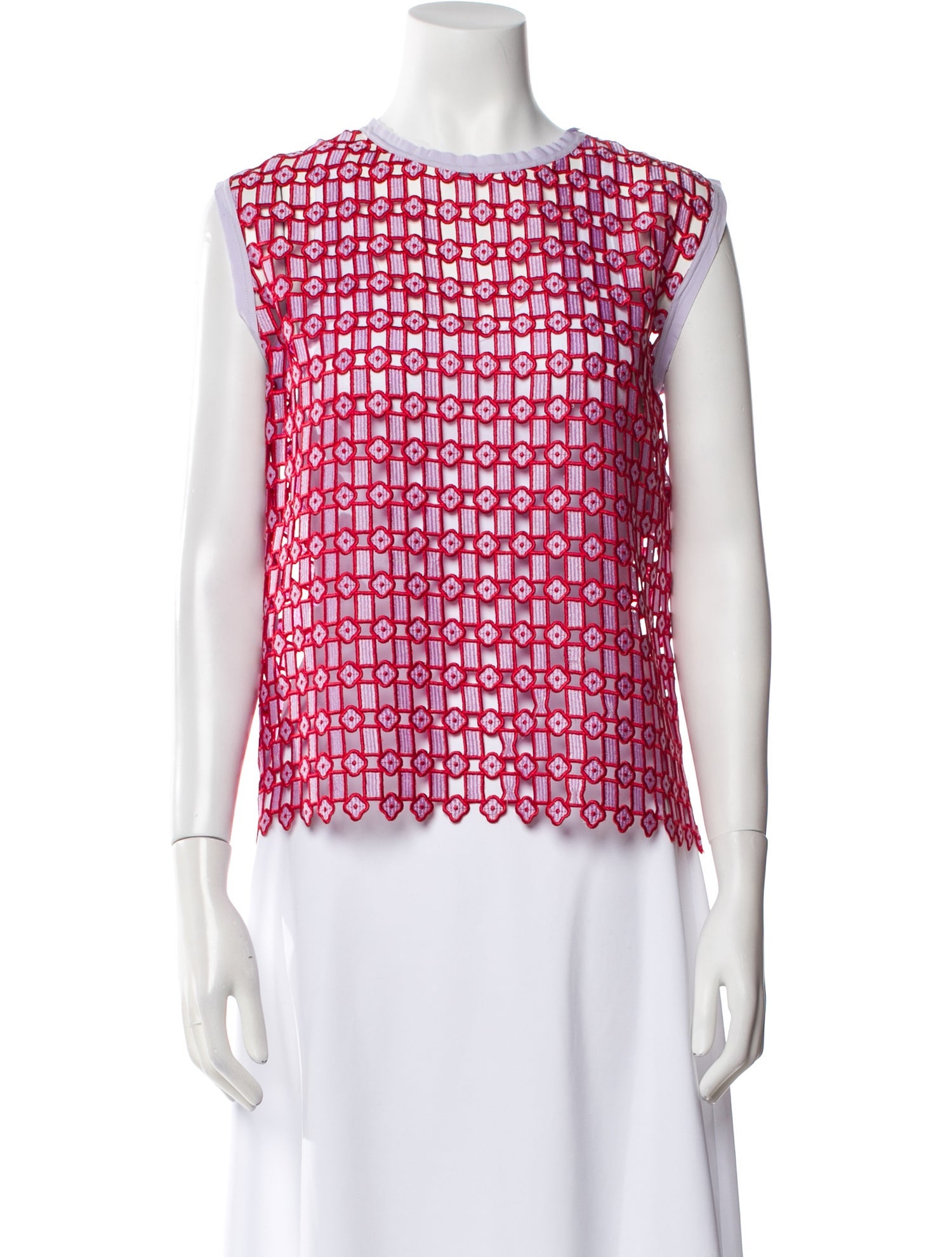 Sandro Printed Crew Neck Top