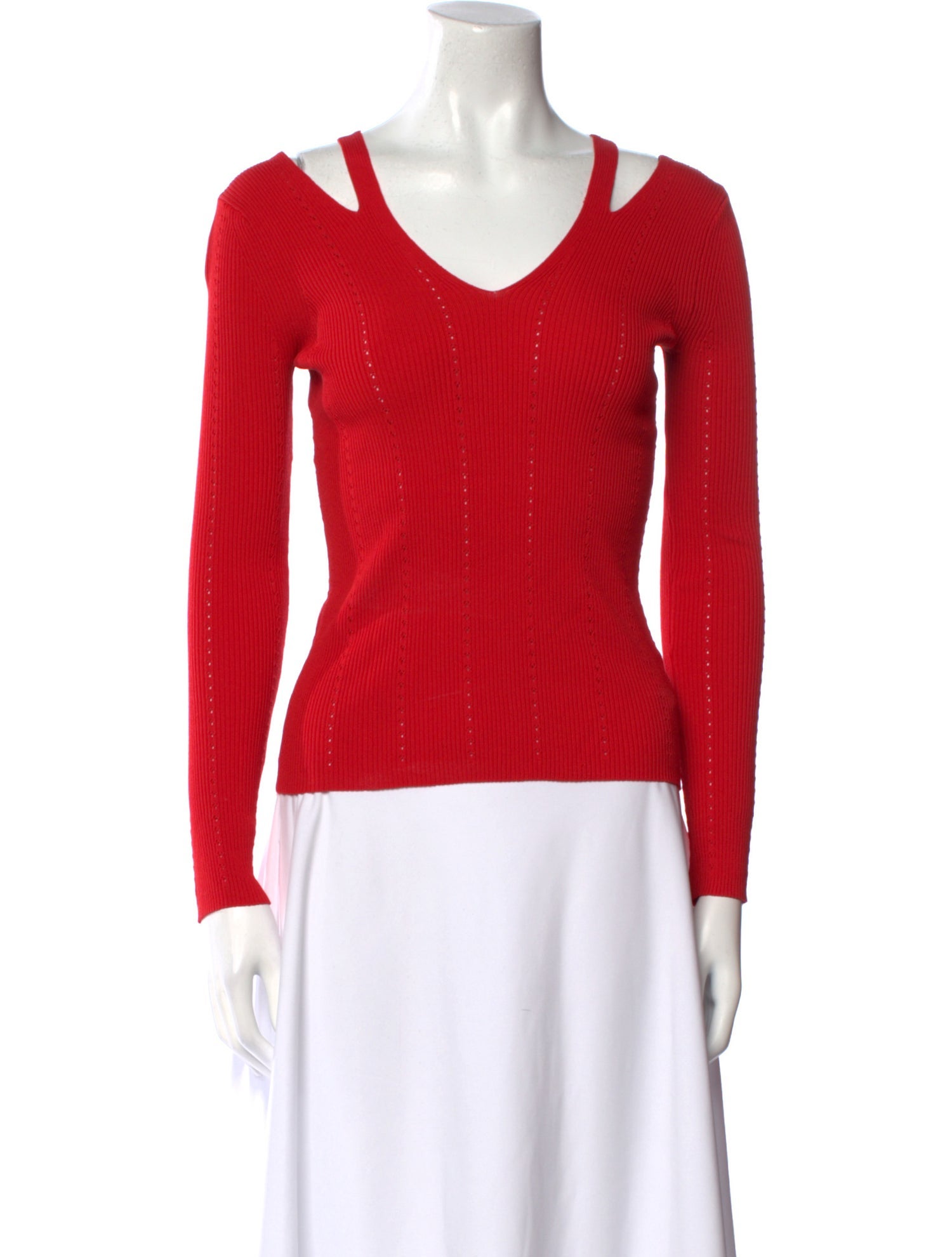 Sandro V-Neck Long Sleeve Top