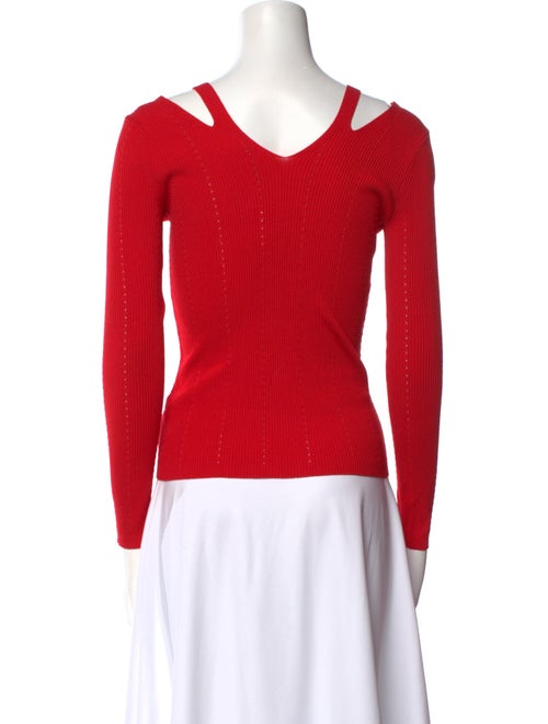 Sandro V-Neck Long Sleeve Top