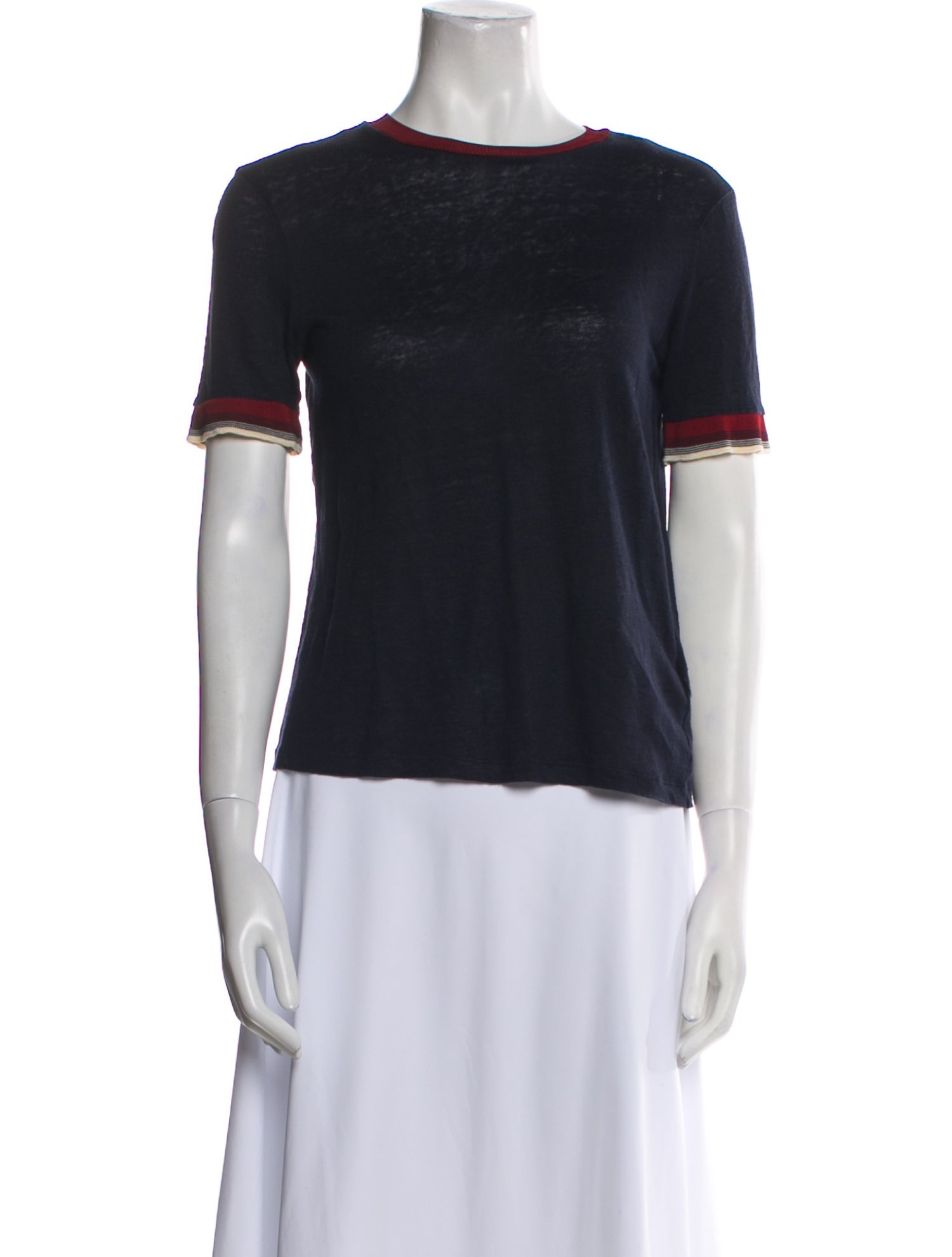 Sandro Linen Bateau Neckline T-Shirt